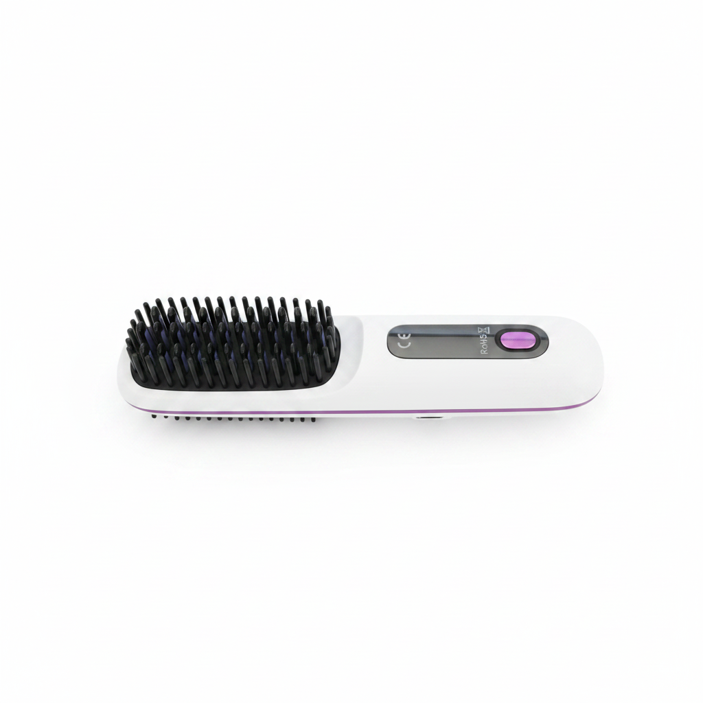 Portable hair straightening brush product photo